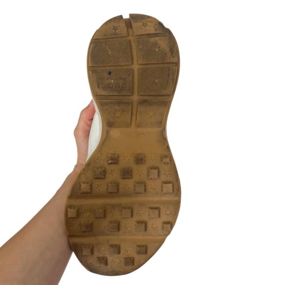 $890 Gucci Worldwide White Leather Rython Platform Sneakers Mens 8 W 9.5/10 - Picture 9 of 13